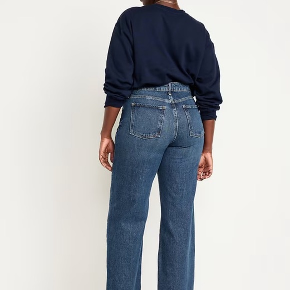 Old Navy Extra High-Rise Sky-Hi Wide Leg Jeans w/ Secret Smooth Pockets, Size 12 - Picture 4 of 9